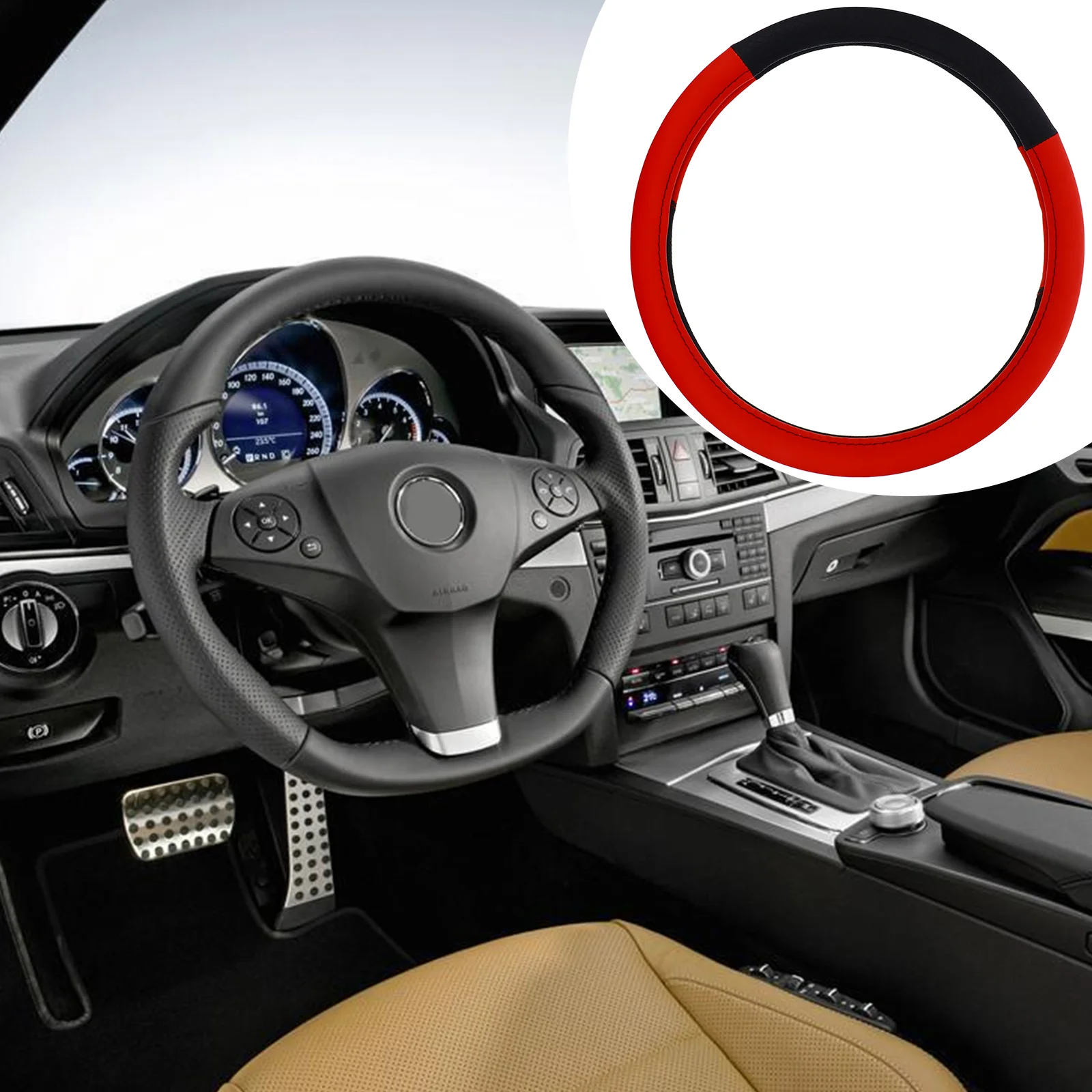 

1pc Steering Wheel Accessories Auto Steering Protector Fiber Steering Wheel Cover Steering Wheel Cover Vehicle Car accessories