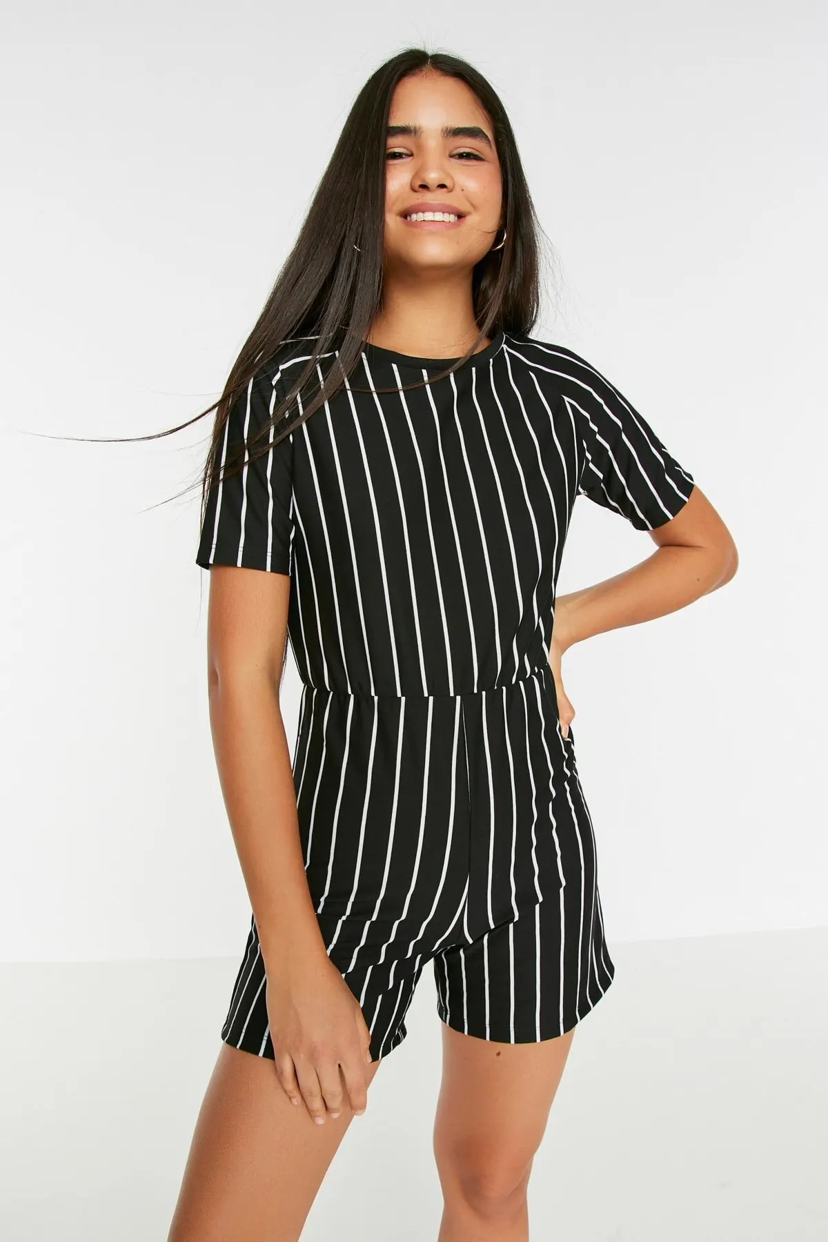 

Women's Overalls Black Striped Striped Slim Knitted Jumpsuit Jumpsuit Hot Casual Fashion Sleeveless Baggy Trousers