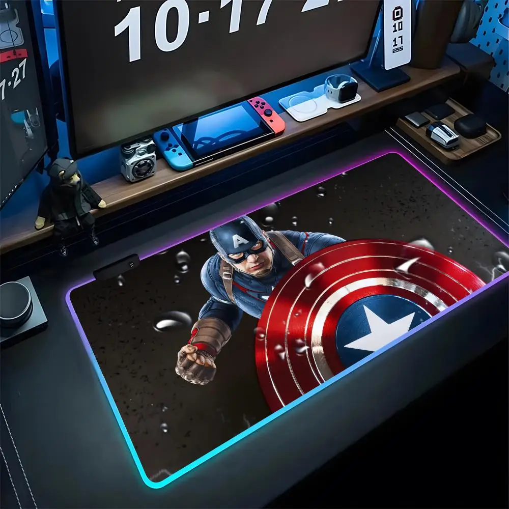 Коврик для мыши C-капитанов A-American коврик с подсветкой игровой Настольный