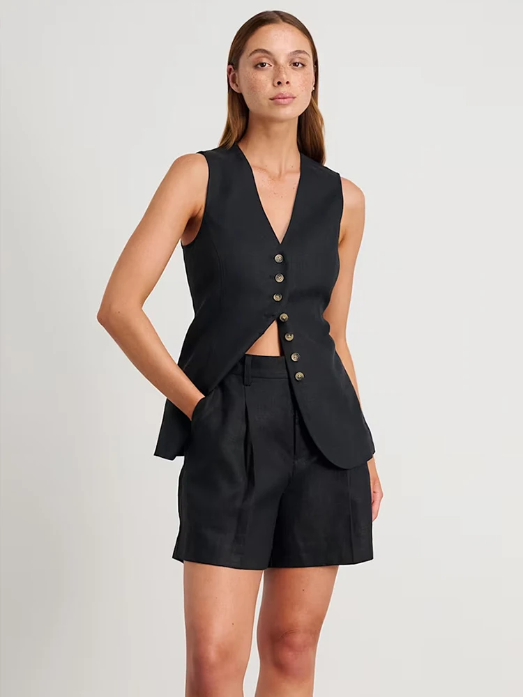 Женские льняные шорты Aynaray