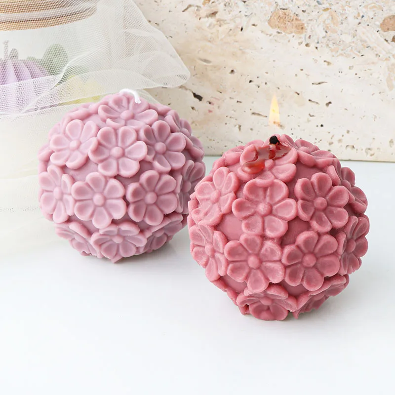 

Petals Flower Ball Silicone Candle Mold DIY Aromatherapy Gypsum Candle Making Soap Resin Plaster Mould Chocolate Cake Molds Gift