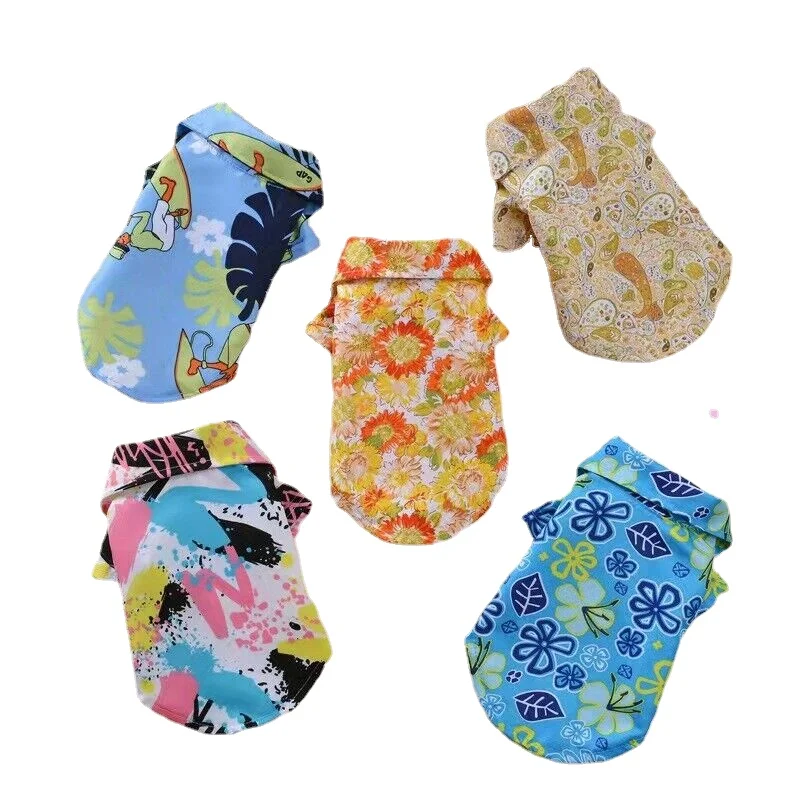 

Рубашка для питомца пальто весна лето солнцезащитный пляжный костюм щенок Повседневная футболка с принтом