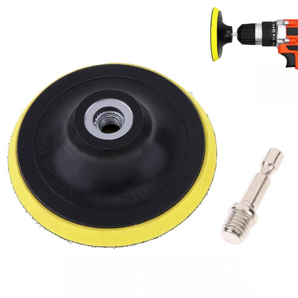 

Home Workshop Buffing Pad Sanding Pad With M10 1 PC 100mm 4 Inch/100mm Drill Adapter Hook And Loop Polyurethane