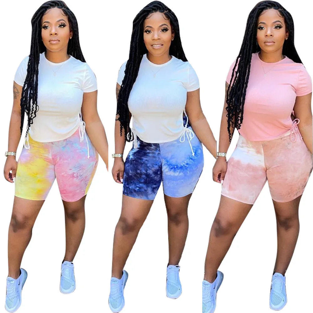 Summer Women Two Piece Set Sportswear T-Shirts and Shorts Ladies Casual O-Neck Pullover Short Sleeve T-Shirt Tracksuits