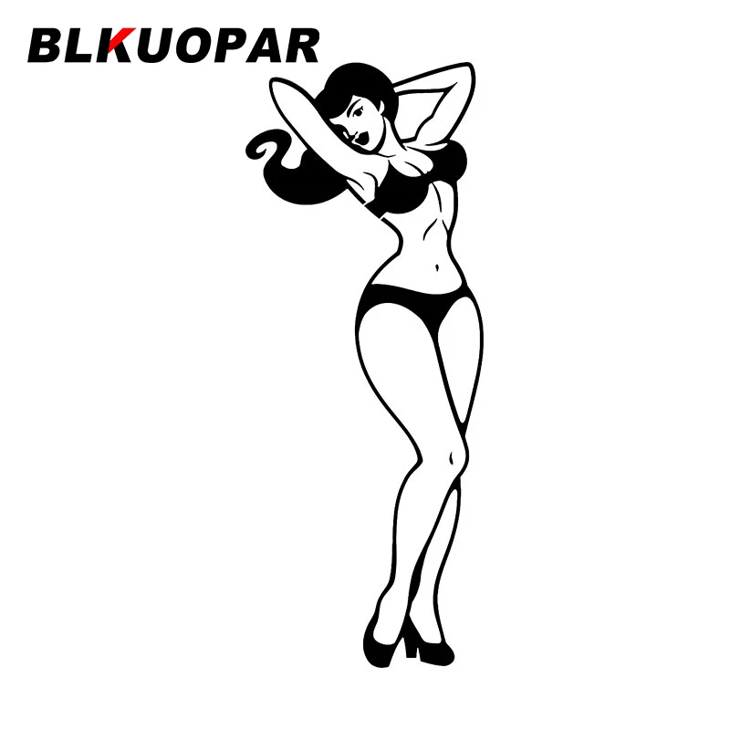 

Наклейки на автомобиль с изображением красивой девушки BLKUOPAR, забавная наклейка, устойчивая к царапинам, высечка, окна, фургон, автостайлинг
