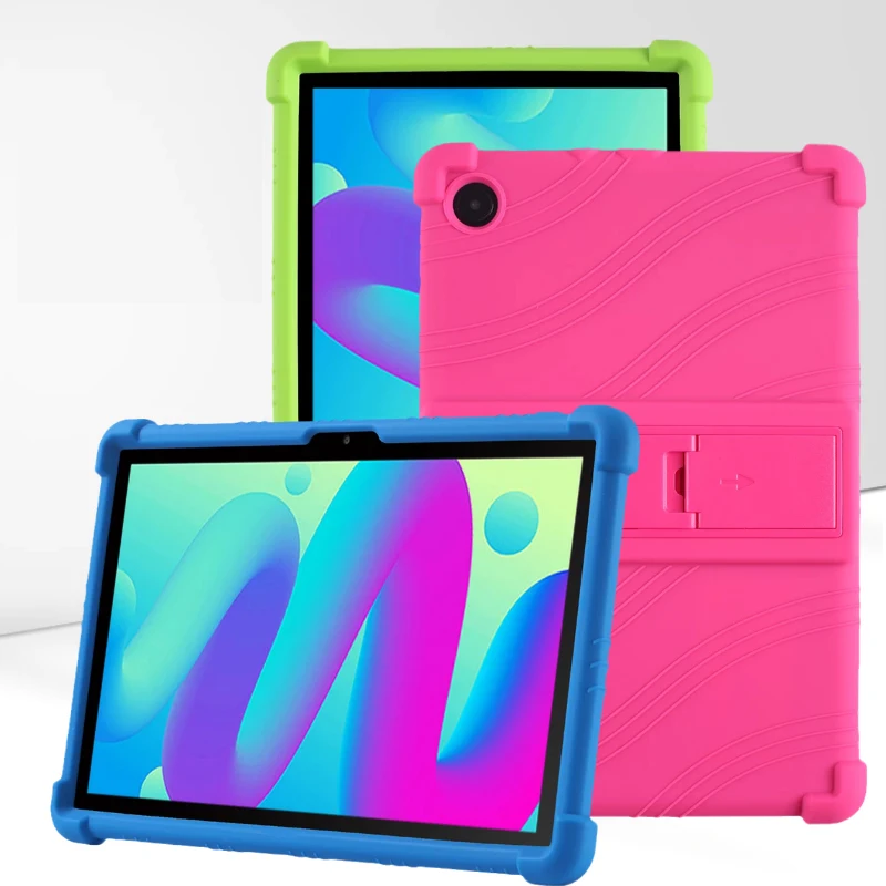 

For TCL Tab 10L 8491XTab10 HD Shockproof Back Tablet Case Soft Tab10 FHD 4G 9060G Silicon Thickened Coners Kids Ajustable Stand