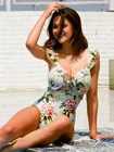 v образный винтаж высокая талия купальник рюшами женский слитный 2020 новинка с цветочным принтом купальники для женщин слитные женские сплошной новинки цельный бренд новинк полных сдельный костюм сексуальный монокини