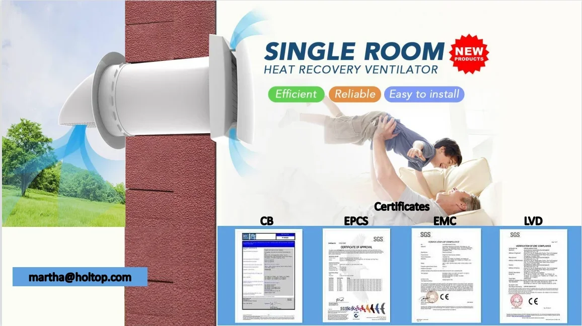 Настенный безвоздушный блок Airwoods ERV децентрализованный вентиляционный