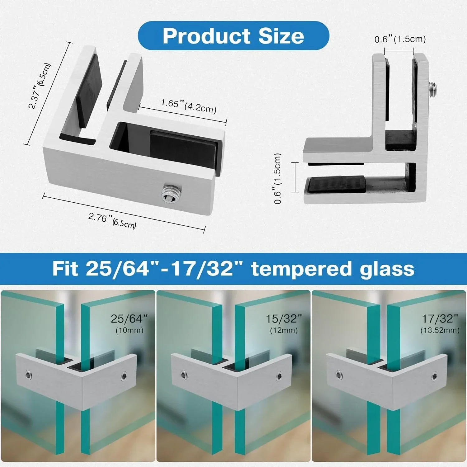 1 шт. прямоугольные стеклянные зажимы для перил держатель стекла из нержавеющей