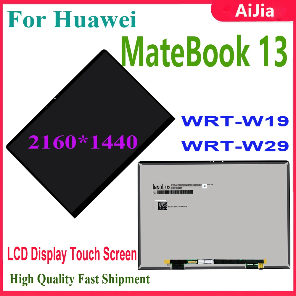 Фото AAA + 13-дюймовый ЖК-дисплей для Huawei MateBook 13 ЖК-дисплей WRT-W19 WRT-W29, сменный ЖК-дисплей с сенсорным экраном в сборе 2160*1440 №1