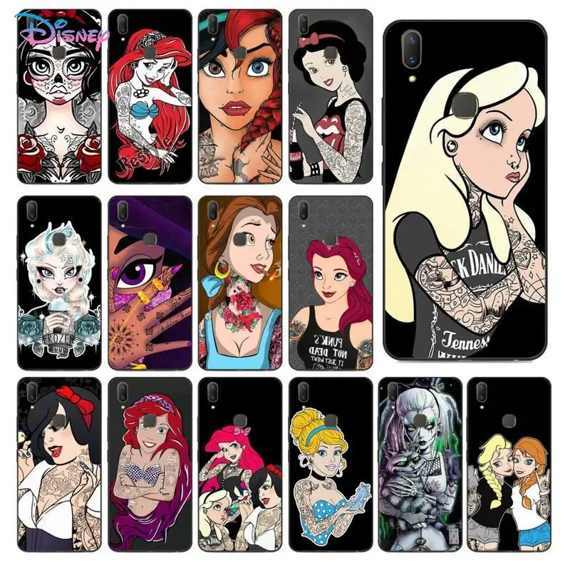 

Tattoo Disney Princess Phone Case for Vivo Y91C Y11 17 19 17 67 81 Oppo A9 2020 Realme c3