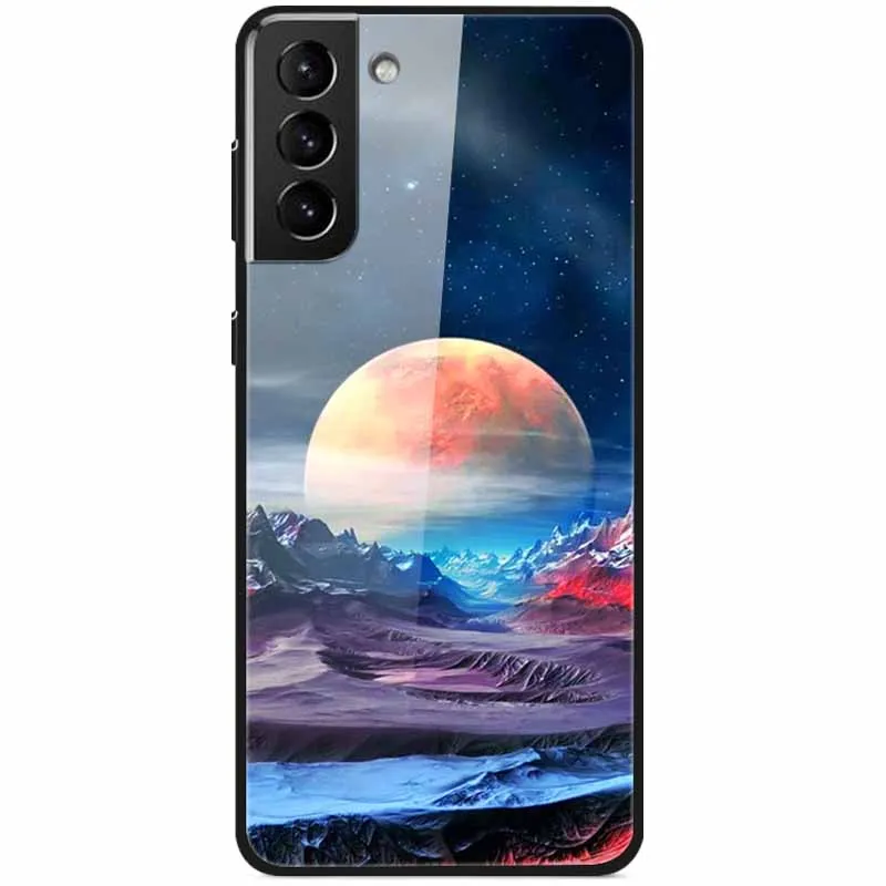 Для Samsung S21 FE 5G чехол из закаленного стекла Защитная твердая задняя крышка для Galaxy