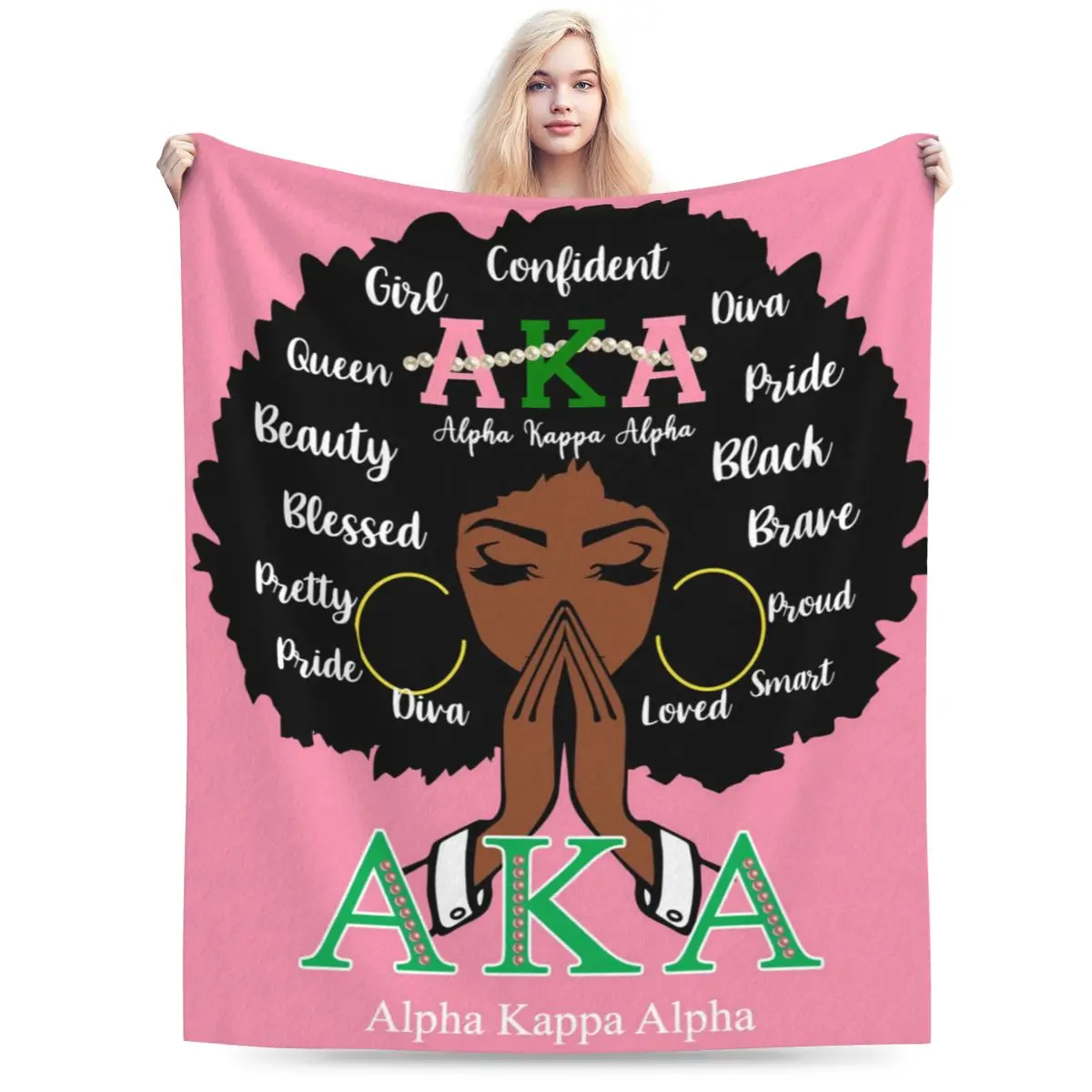 Всесезонное Флисовое одеяло Alpha Sorority Kappa AKA ультрамягкое фланелевое