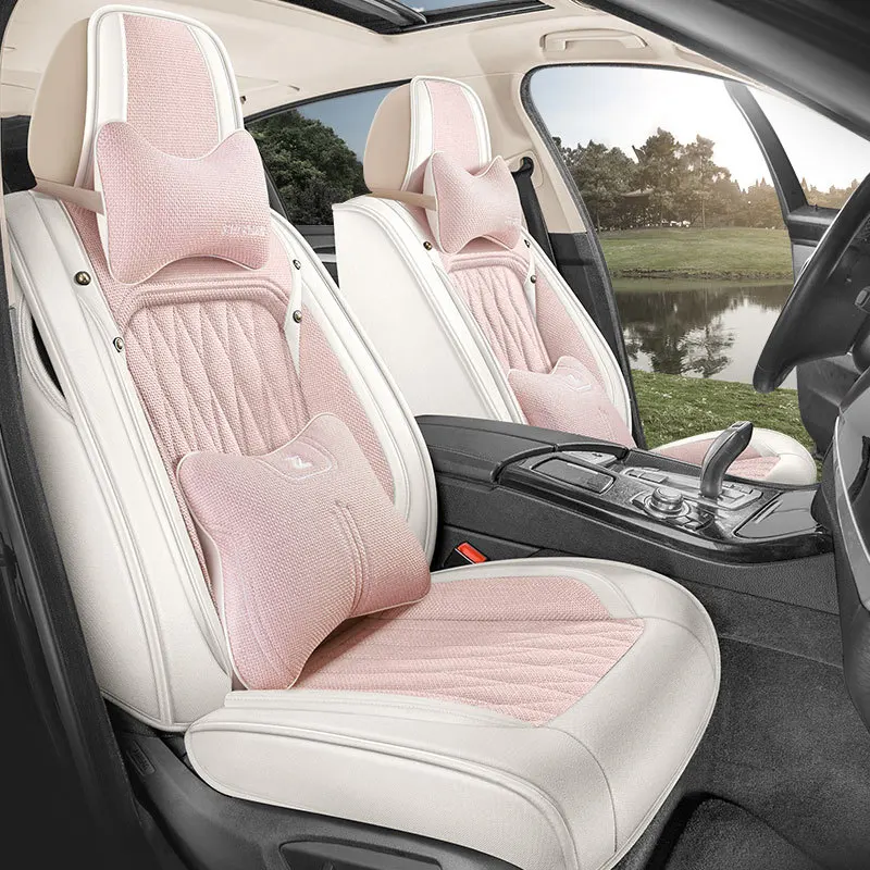 Leather Car Seat Cover For Hyundai I30 IX35 Creta Kona I40 Solaris I20 Tucson 2019 2021 Santa Fe Elantra Accent Accessories