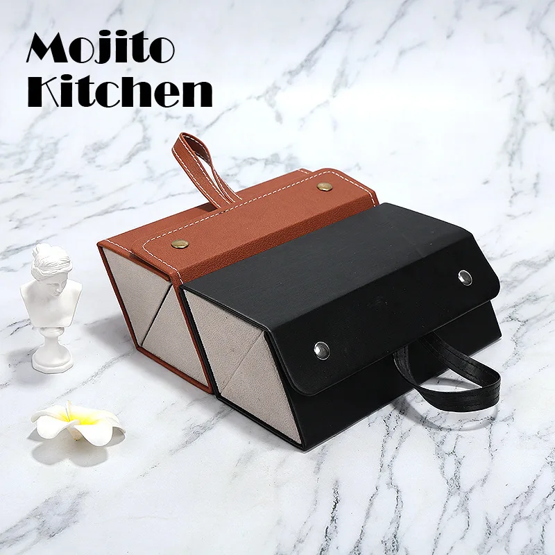 Портативный органайзер для очков складной дорожный Чехол из искусственной кожи