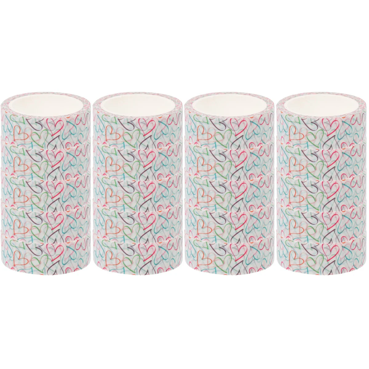 

20 Rolls of Heart Pattern Scrapbook Tapes Diy Tapes Paper Tapes Hand Account Accessories