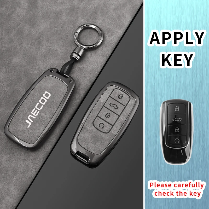 

Кожаный чехол для ключей от автомобиля Jaecoo j7 Phev 2025 2024 2023 Chery Tiggo 8 pro, защитный чехол из сплава, брелок для ключей, аксессуары