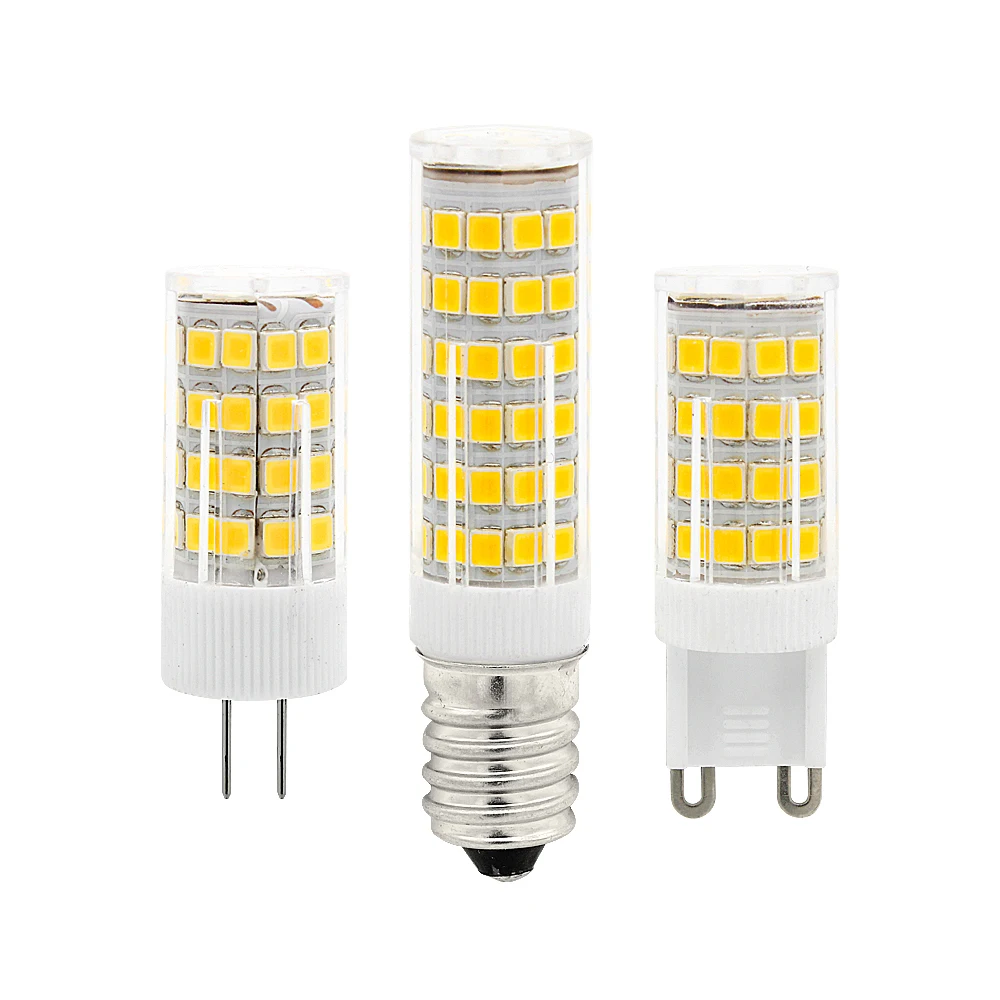 

Mini E14 LED Lamp 4W 5W 220V G9 G4 Corn Bulb SMD2835 Ceramic Spotlight 360 Beam Angle Replace 30w 40w Halogen Chandelier Lights