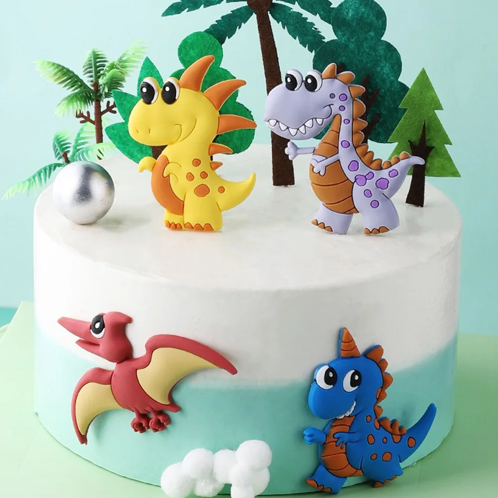 

Dinosaur Theme Party Accessories Cake Topper Happy Birthday Party Decorations Kids Boys Cake Decor Supplies Festival Baby Shower