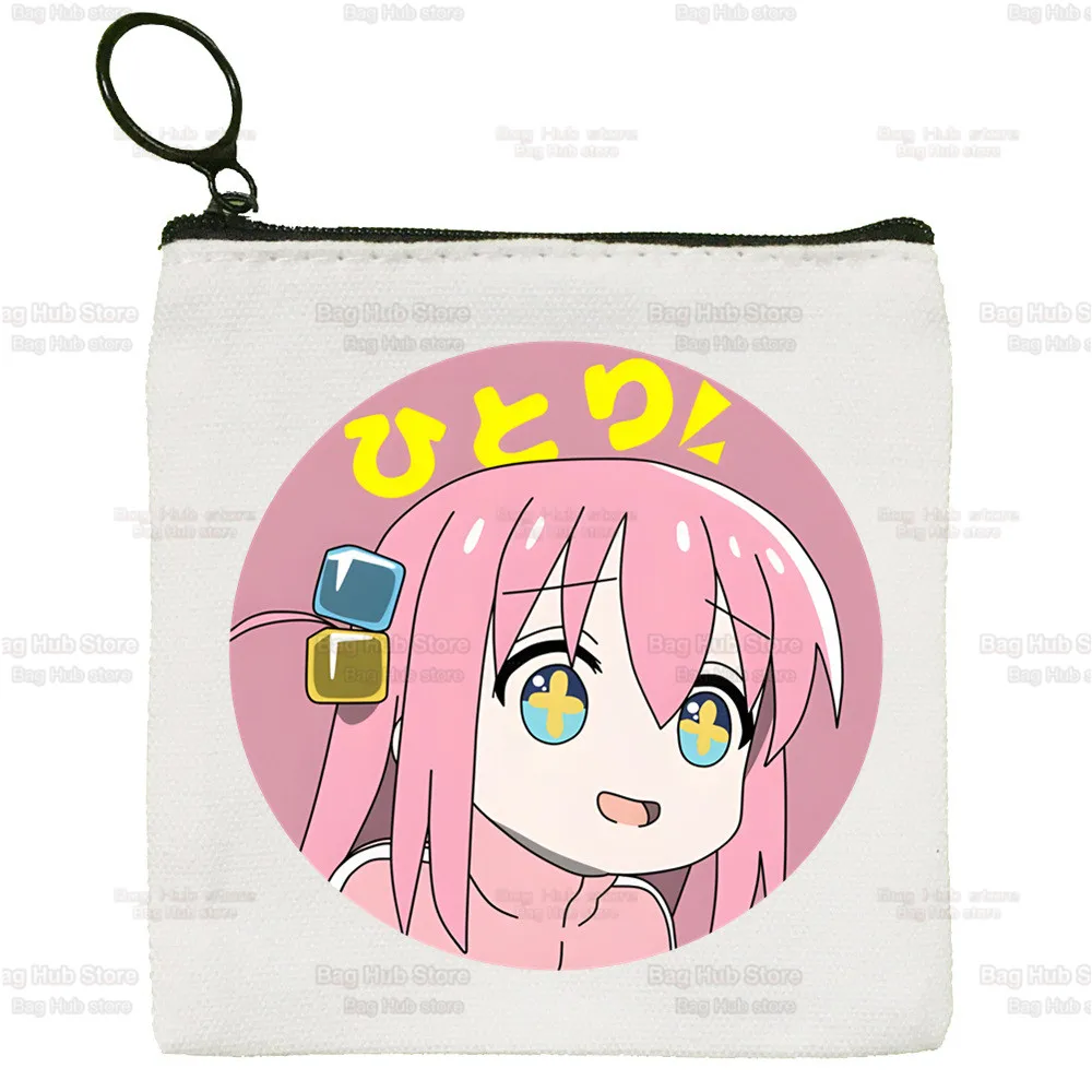 BOCCHI THE ROCK! Anime Cute Mini Hitori Gotoh Coin Purse Canvas Ijichi Nijika Student Wallet Coin Case Zipper Female Key Case
