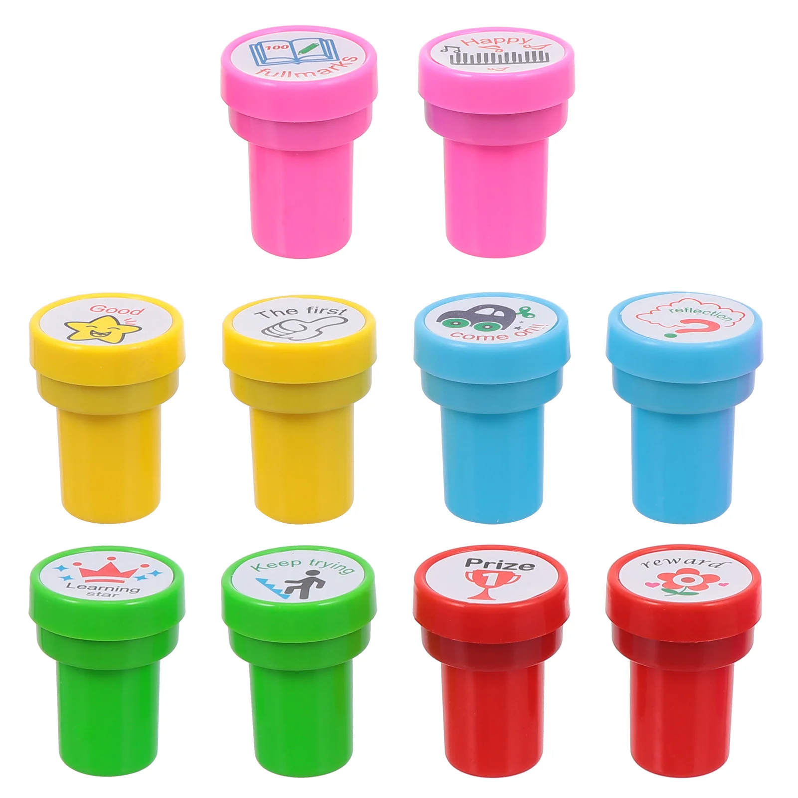 

Stamp Kids Teacher Reward Stamps Stampers Ink Stationery School Set Animal Recognition Toy Pre Cartoon Grading Toys Education