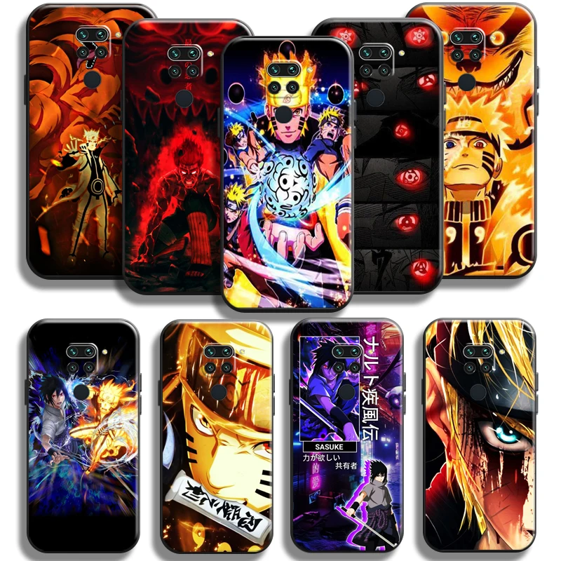 

Naruto Uchiha Sasuke Phone Case For Xiaomi Redmi Note 9 Pro Redmi Note 9 9T 5G Back Liquid Silicon Coque Black