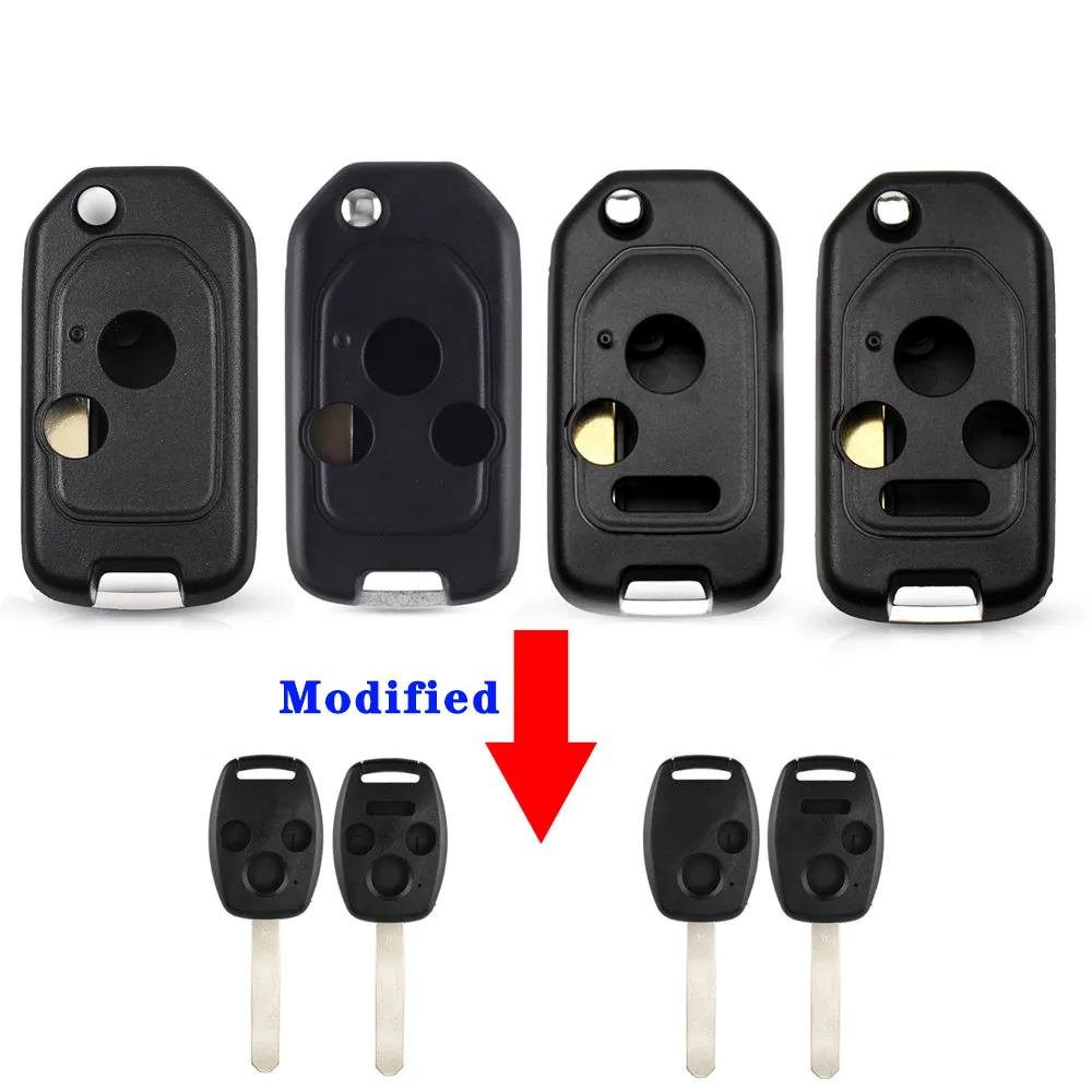 

10 Xpcs Modified Remote 2/3/4 Button Flip Car Key Shell Case For Honda Accord Civic CRV Pilot 2007 2008 2009 2010 2011 2012 2013