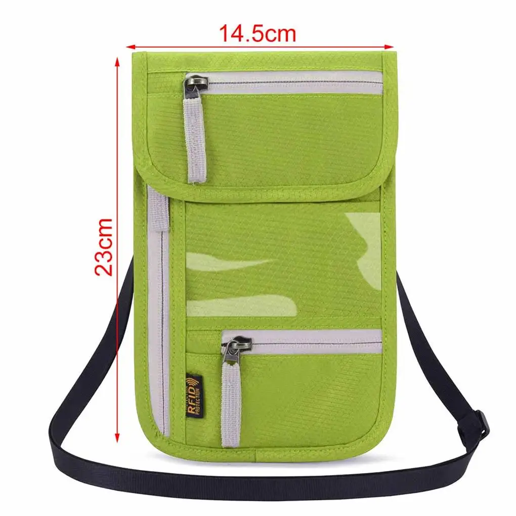 

Travel Passport Bag RFID Multi-function Document Bag Hanging Neck Passport Holder Bag Passport Protective Cover