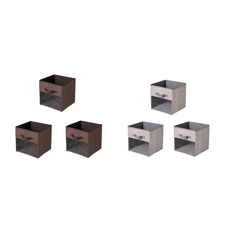 

Cube Storage Bins, 3 Packs Clear Window Fabric Storage Bin Organizer For Closet Shelves Home Storage Cubes Organizer