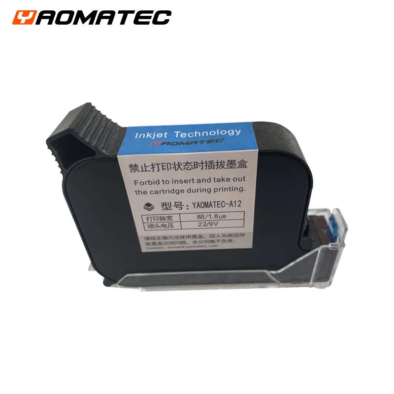 Cartucho de Tinta em Linha Handheld da Impressora a Jato de Tinta do Solvente Seco Rápido Compatível de Yaomatec-a12 A12 Eco da Adesão Alta 12.7 mm