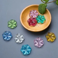 5pcs big flower shape 24mm lampwork crystal glass loose crafts beads for diy necklace jewelry making findings