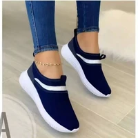 women comfy casual shoes 2022 spring new knitted fabric ladies slip on loafers 37 43 large sized running walking sport sneakers