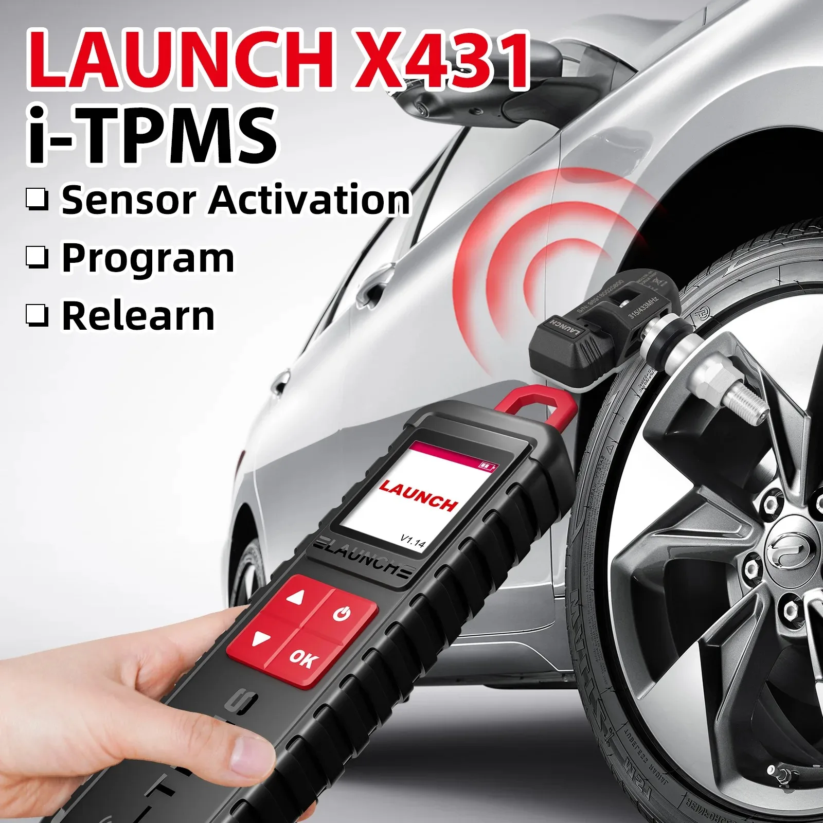 Фото LAUNCH X-431 i-TPMS Инструмент для освобождения детектора давления в шинах TPMS, датчики активации/обучения/программирования работает с сканером X431 №5