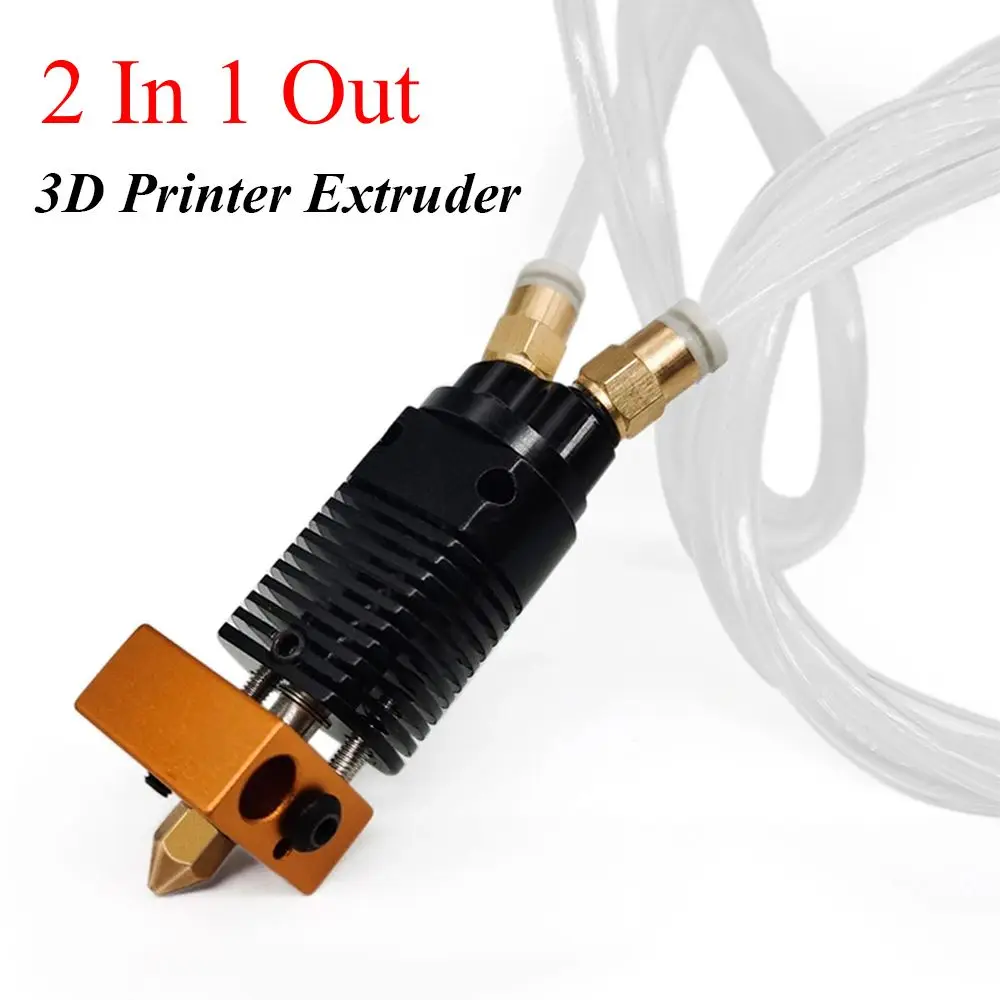 

For Ender-3 CR-10/10S 3D Printer Accessories 3D Printer Parts Extrusion Head 2 In 1 Out ExtruderFor Ender-3 CR-10/10S