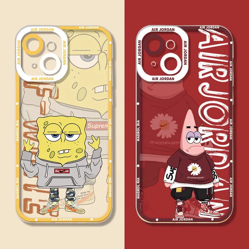 SpongeBob- Patricks Star Phone Case For iPhone 14 13 12 11 Pro Max Mini XS X XR SE 6 6S 7 8 Plus SE 2020 Soft Silicone Cover