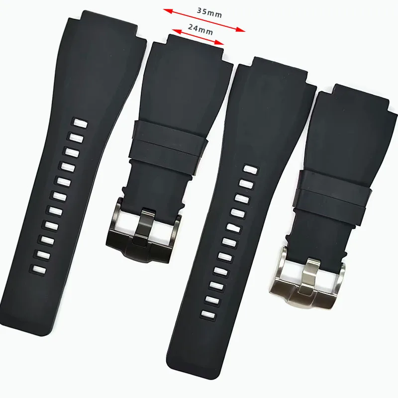 

Ремешок резиновый для наручных часов, мужской браслет для Bell Ross BR01 BR 03-92 Diver 24 мм, уличный спортивный водонепроницаемый браслет для дамских часов