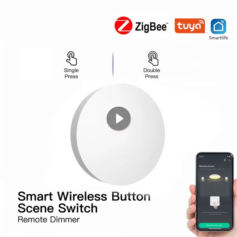 

Smart Scene Button Battery Powered Multi-scene Linkage Tuya Remote Control Long Battery Life Work With Smart Life Zigbee Devices