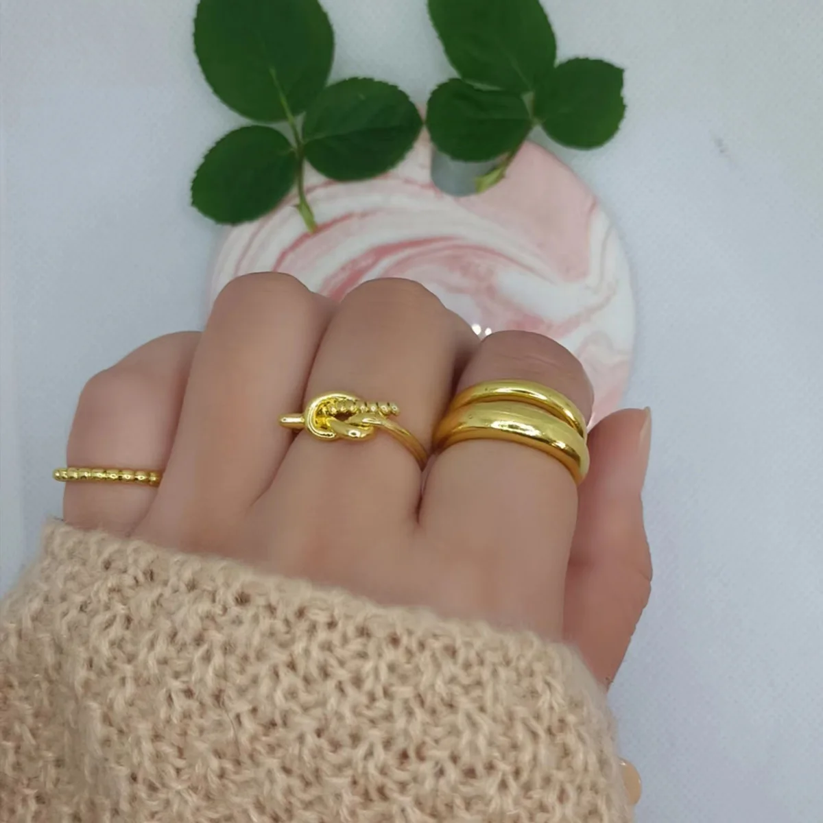 

New ring for women Instagram kink design Thai silver ring to do old retro sense woven sense index ring opening for men and women