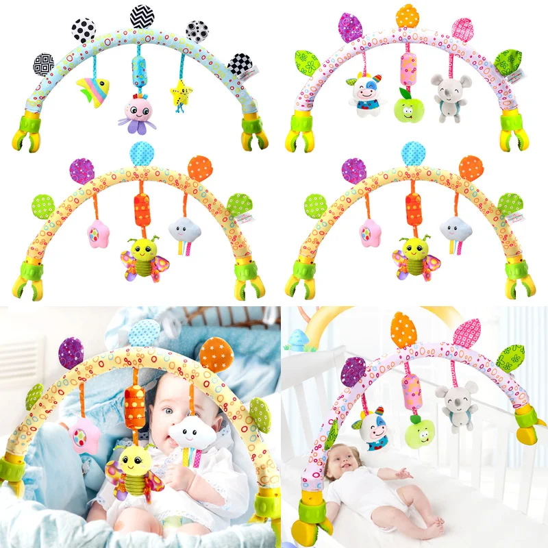 

Baby Toy Stroller Rattle Pram Clip Animals Infant Crib Bed Hanging Bell Rattles Plush Newborn Educational Mobile Toy 0 12 Months