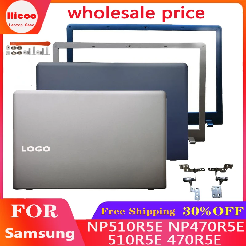 

New Top Case For Samsung NP510R5E NP470R5E 510R5E 470R5E LCD Back Cover /Front Bezel/Hinges Laptop Housing Cover Case Plastic