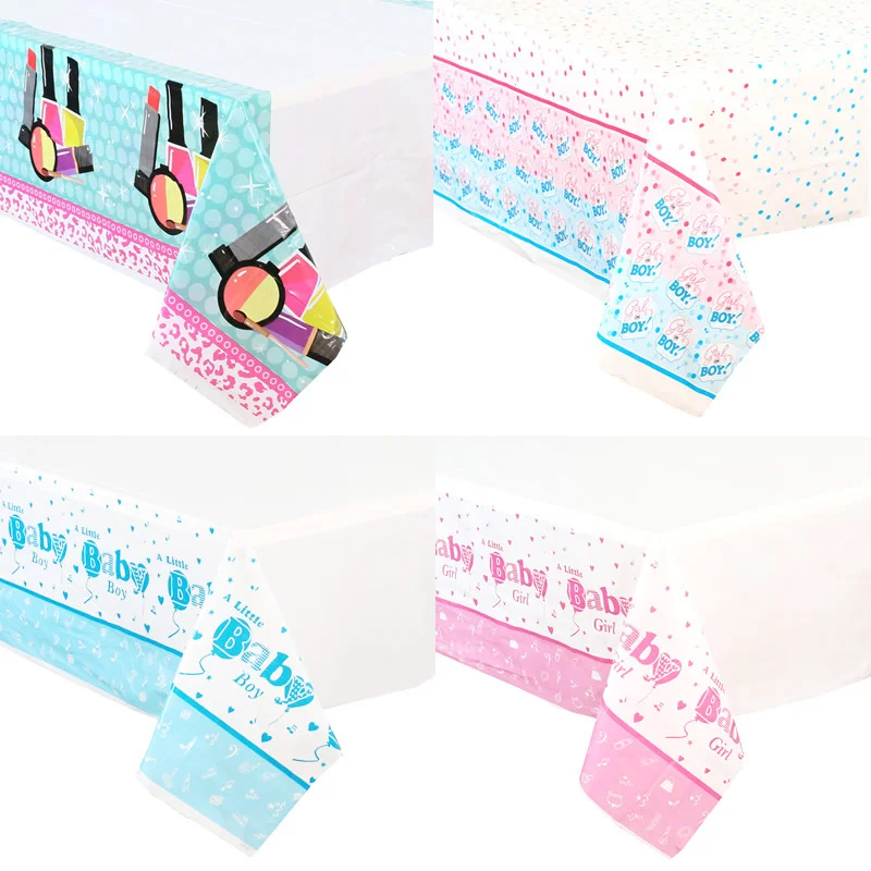 

Rectangular Disposable Tablecloth Baby Shower Boy or Girl Makeup Lipstick Printed Tablecloth Baby Shower Party Tablecloth