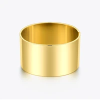 enfashion wide smooth bangles minimalist stainless steel gold color bracelets for women accessories fashion jewellery 2020 b2079