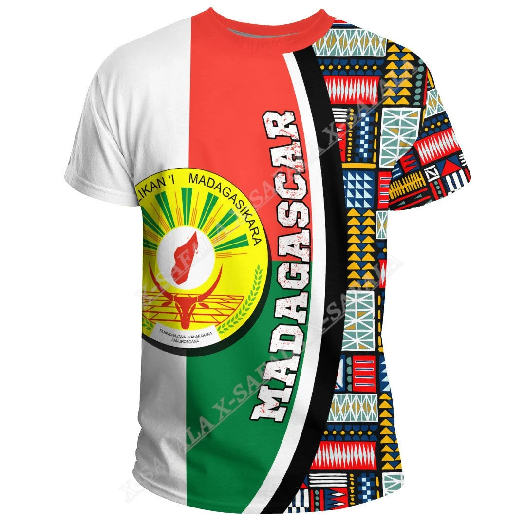 

Madagascar Independence Day 3D Printed Mesh Fiber T-Shirt Top Summer Tee Men Streetwear Shorts Sleeve Sport Casual Clothing