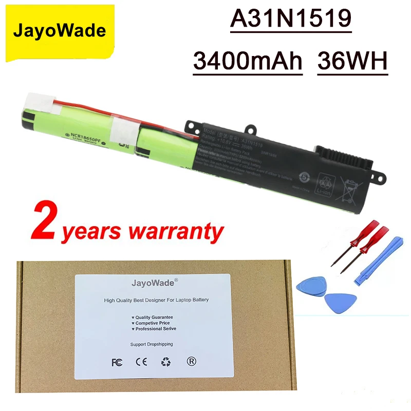 

JayoWade A31N1519 Battery for ASUS X540 X540L X540LA X540LJ X540S X540SA X540SC X540YA A540 A540LA F540SC R540S R540SA 3400mAh