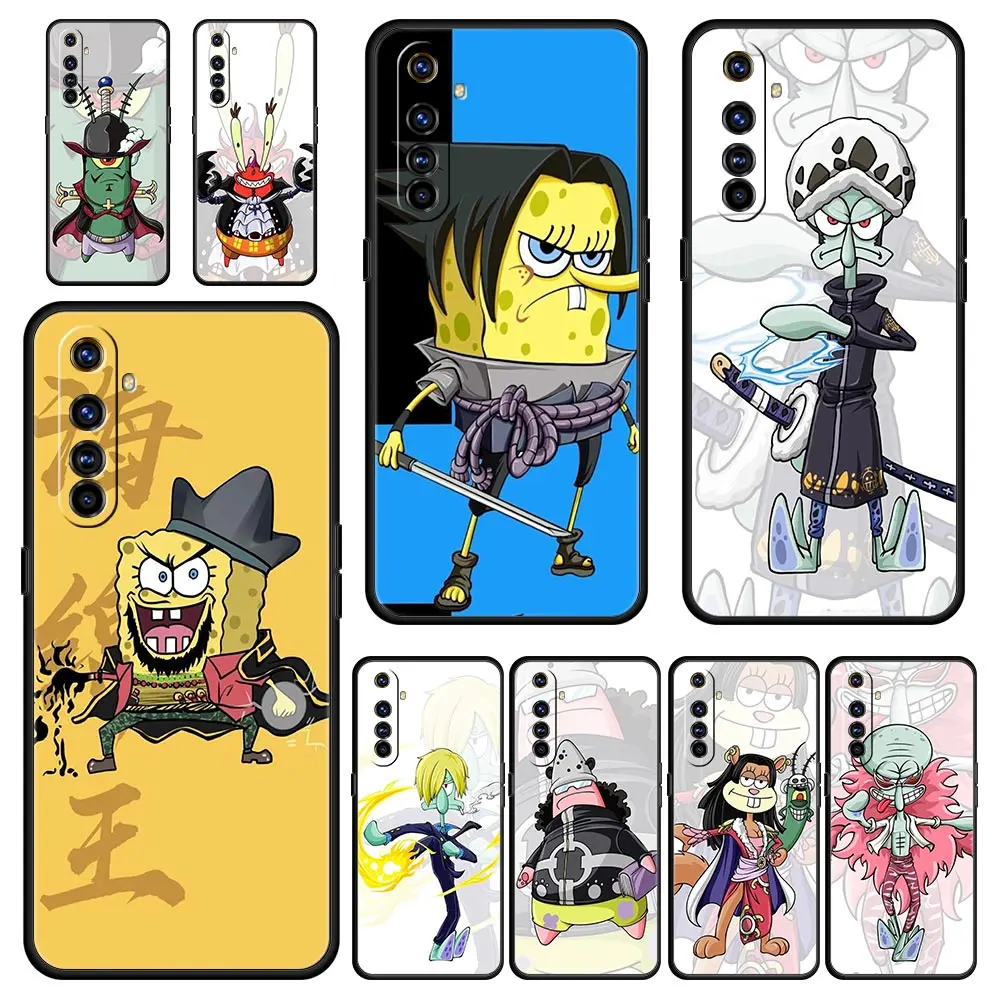 

One Piece Cosplay Sponge Phone Case For Realme 9 8 7 6 GT2 Pro Plus 5G 8i 9i C3 C21 C11 C25 Silicone Black Cover Shell Fundas