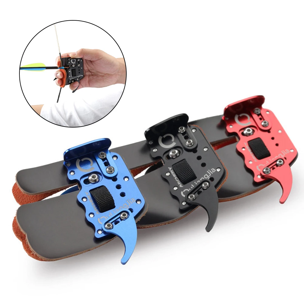 

Bow Hunting Archery Finger Hand Tab Guard Bare Protector Gear Leather Aluminum Shooting Bow And Arrow Protective Tab Archery Acc