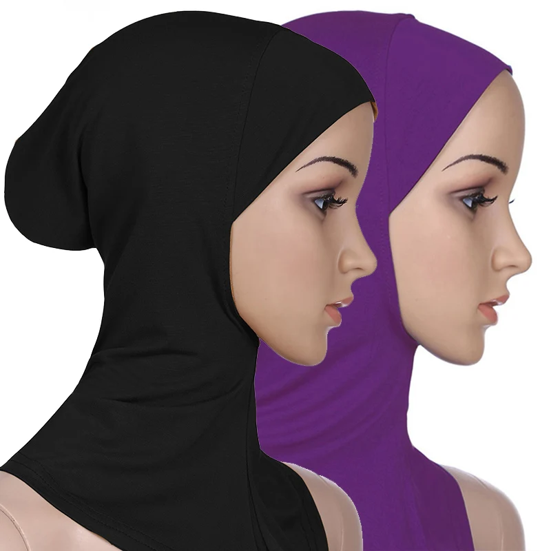 

Women Muslim Underscarf Head Cover Muslim Multicolor Inner Caps Islamic Underscarf Ninja Hijab Scarf Hat Cap Bone Bonnet Gifts