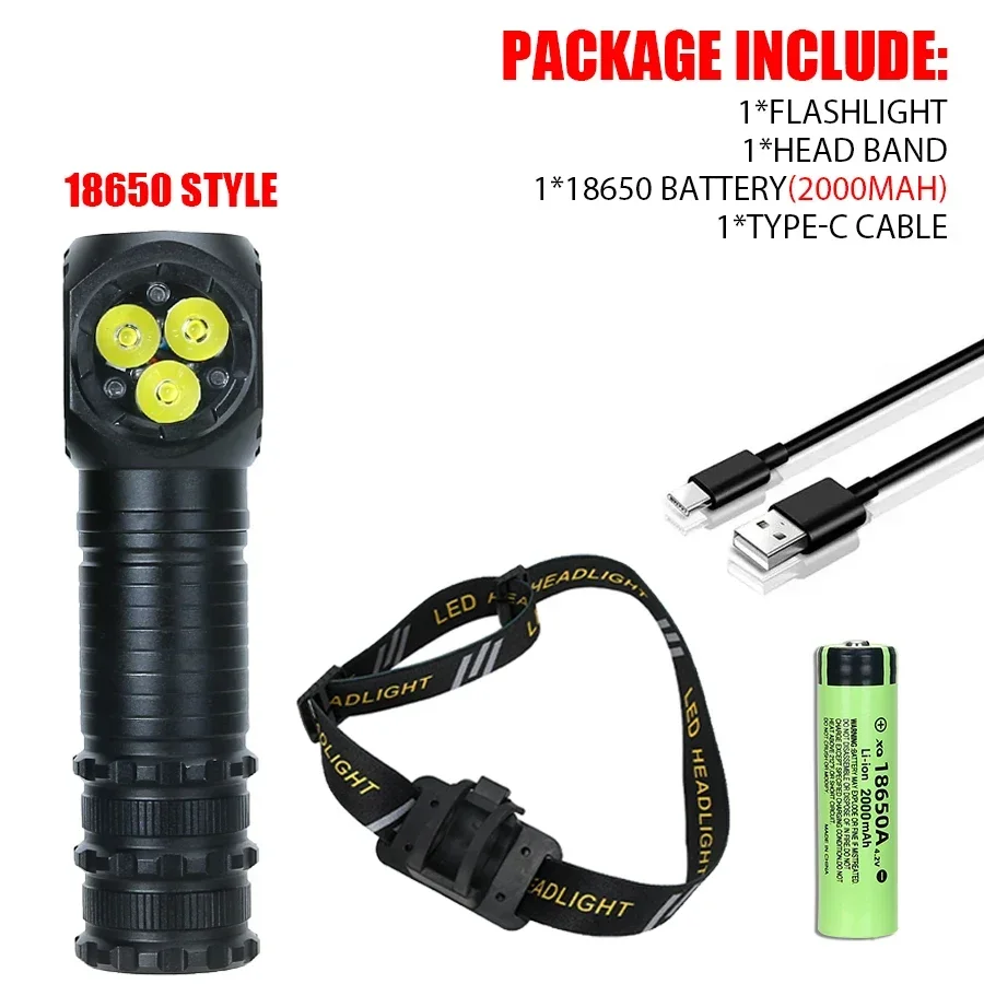 

XIWANGFIRE T300 Налобный Фонарь 3 LED 1300Lm