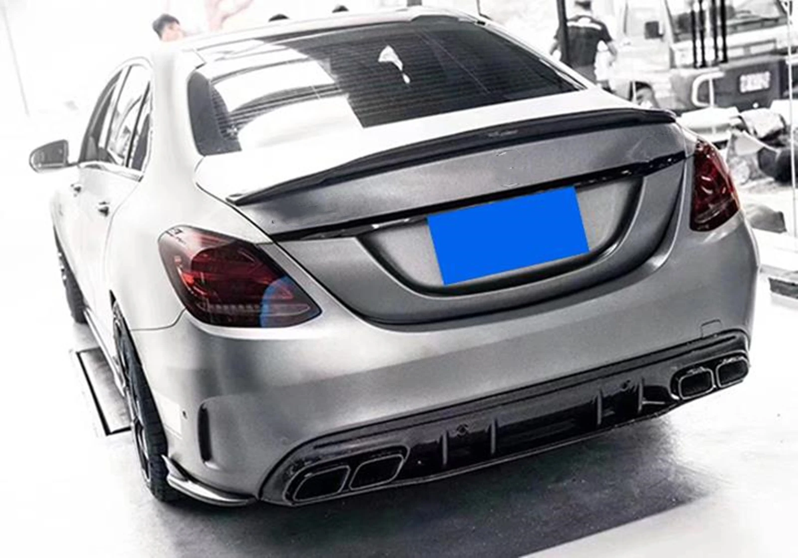Для Mercedes-Benz W205 C Class AMG Sedan 4 Door 2015-2021 C63 стильный диффузор заднего бампера спойлер