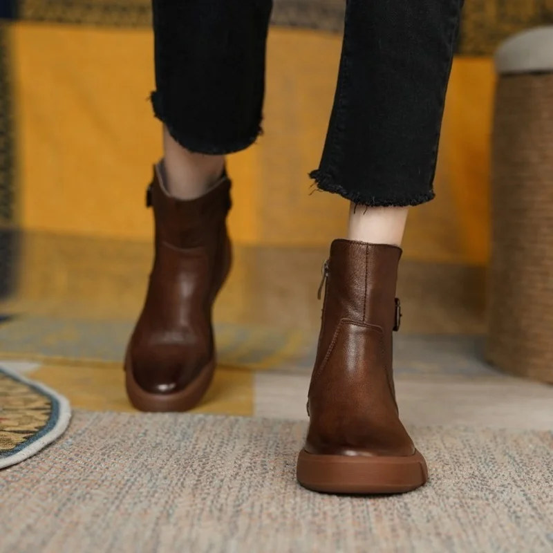 

Thick-soled fashion Short Boots Autumn Winter Warm Martin Boots Handsome Motorcycle Boots Lightweight Comfortable Chelsea Boots
